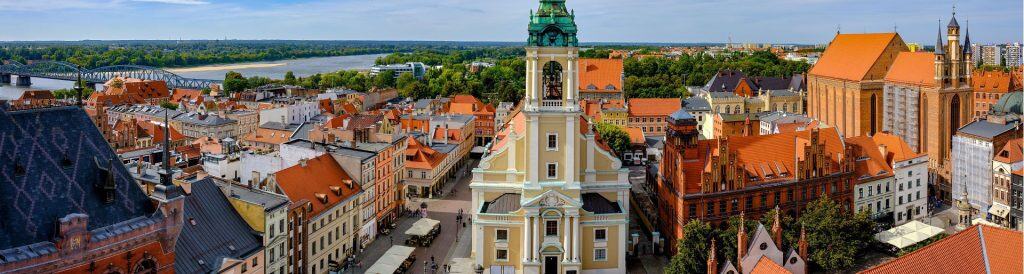 Hanzestad Torun met zicht op de historische binnenstad en de Wisla rivier